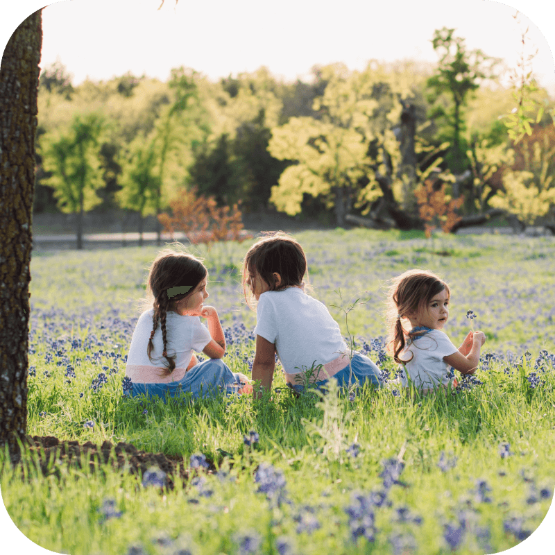 family in bluebonnet field near round rock texas